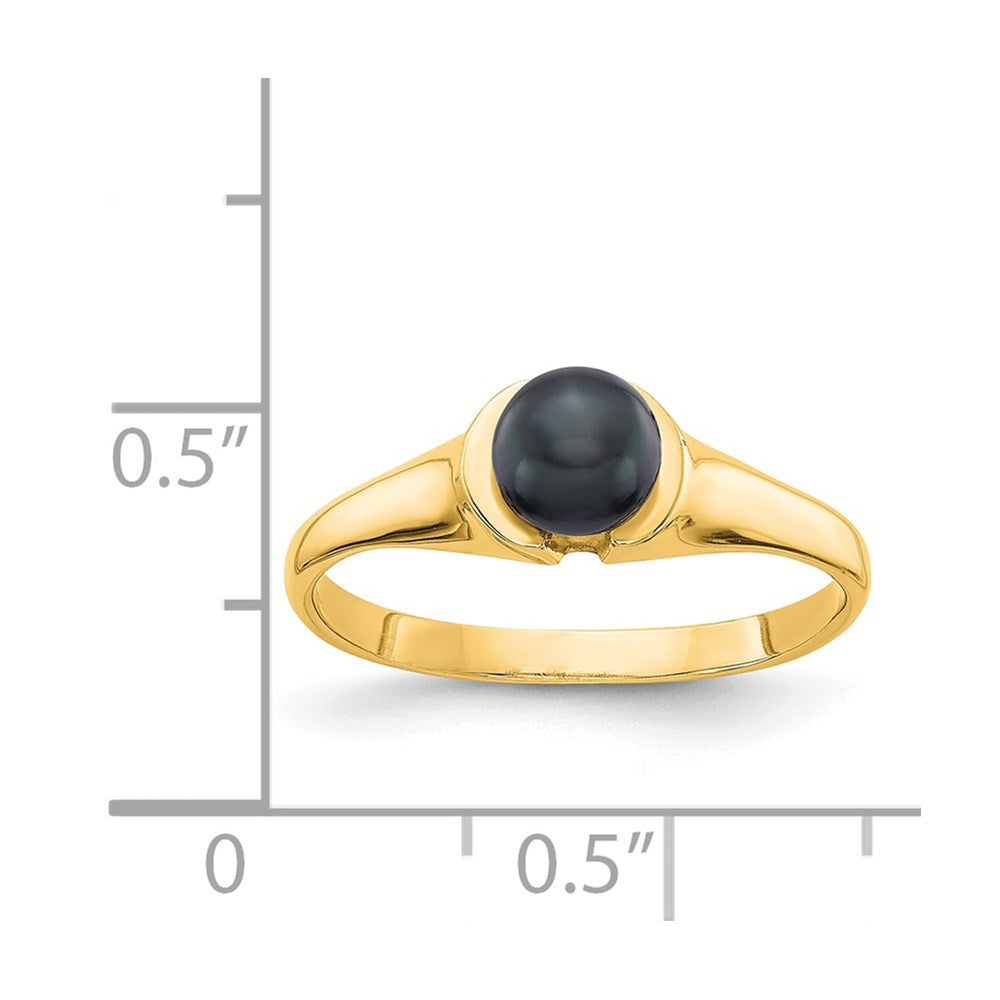 14K Gelbgold Ring mit schwarzer FW-Zuchtperle
