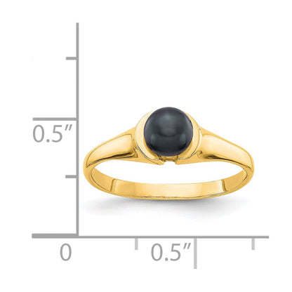 14K Gelbgold Ring mit schwarzer FW-Zuchtperle
