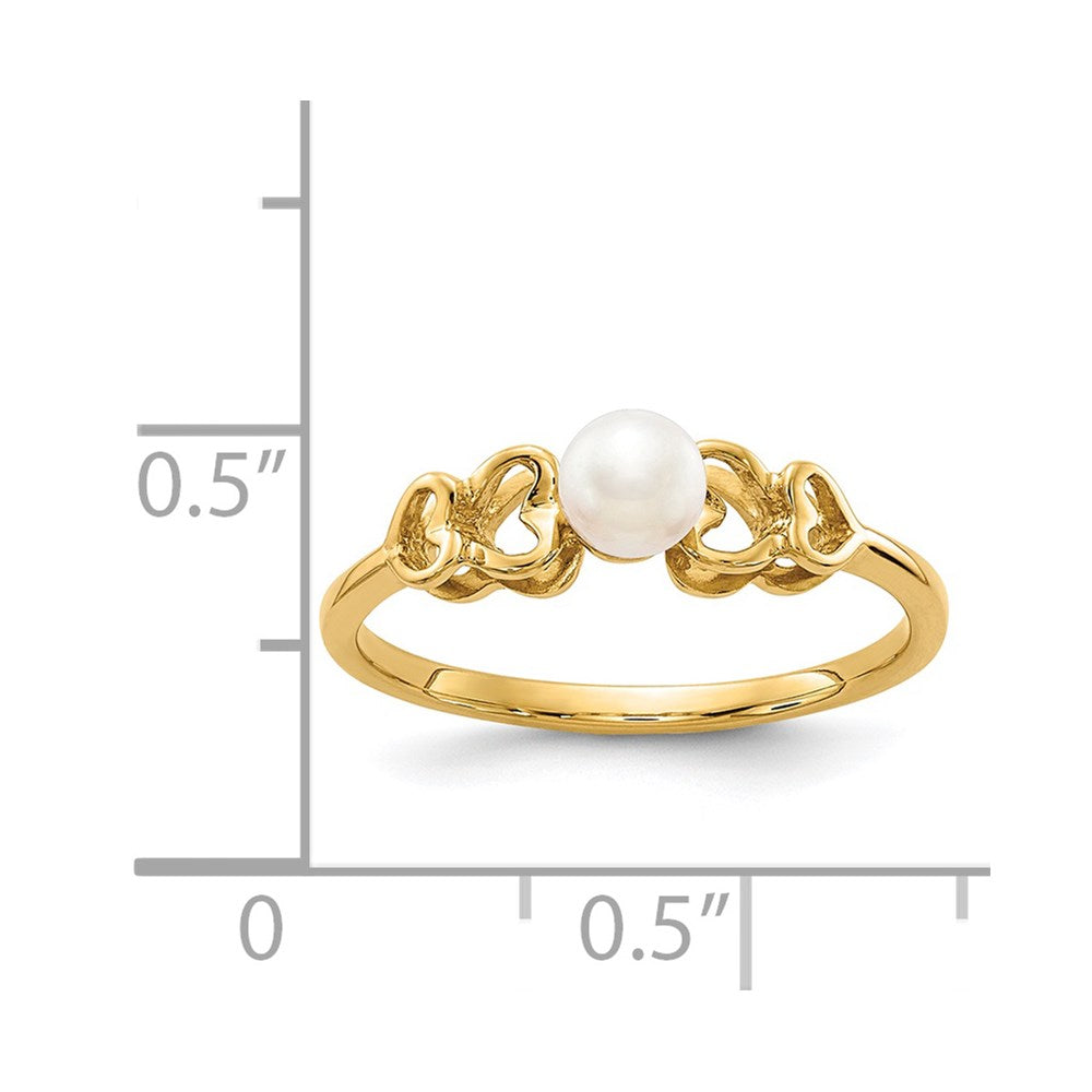 14K Gelbgold Ring mit 4mm Süßwasser-Zuchtperle