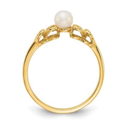 4-mm-Ring aus 14K Weißgold mit kultivierter Süßwasserperle