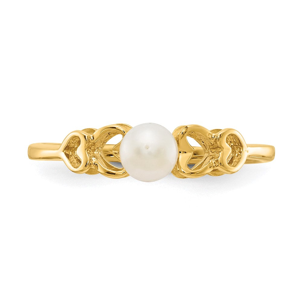 4-mm-Ring aus 14K Weißgold mit kultivierter Süßwasserperle