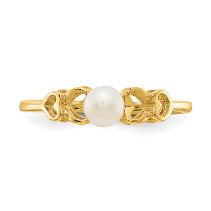 4-mm-Ring aus 14K Weißgold mit kultivierter Süßwasserperle