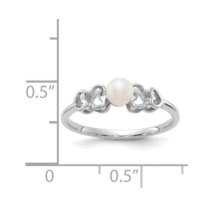 4-mm-Ring aus 14K Weißgold mit kultivierter Süßwasserperle