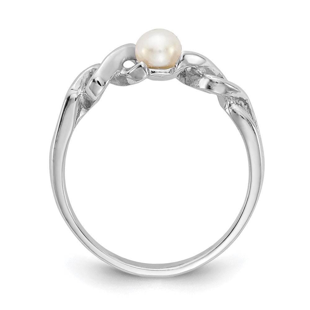 14K Weißgold Ring mit 4 mm gezüchteter Süßwasserperle