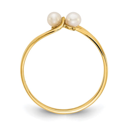14K Gelbgold 3 mm Süßwasserzuchtperlen-Ring