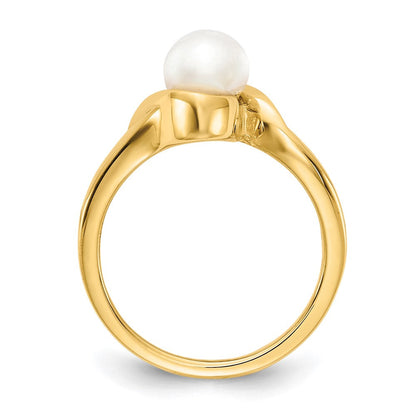 14K Gelbgold Ring mit gezüchteten Süßwasserperlen
