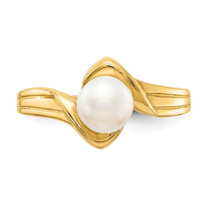 14K Gelbgold Ring mit gezüchteten Süßwasserperlen