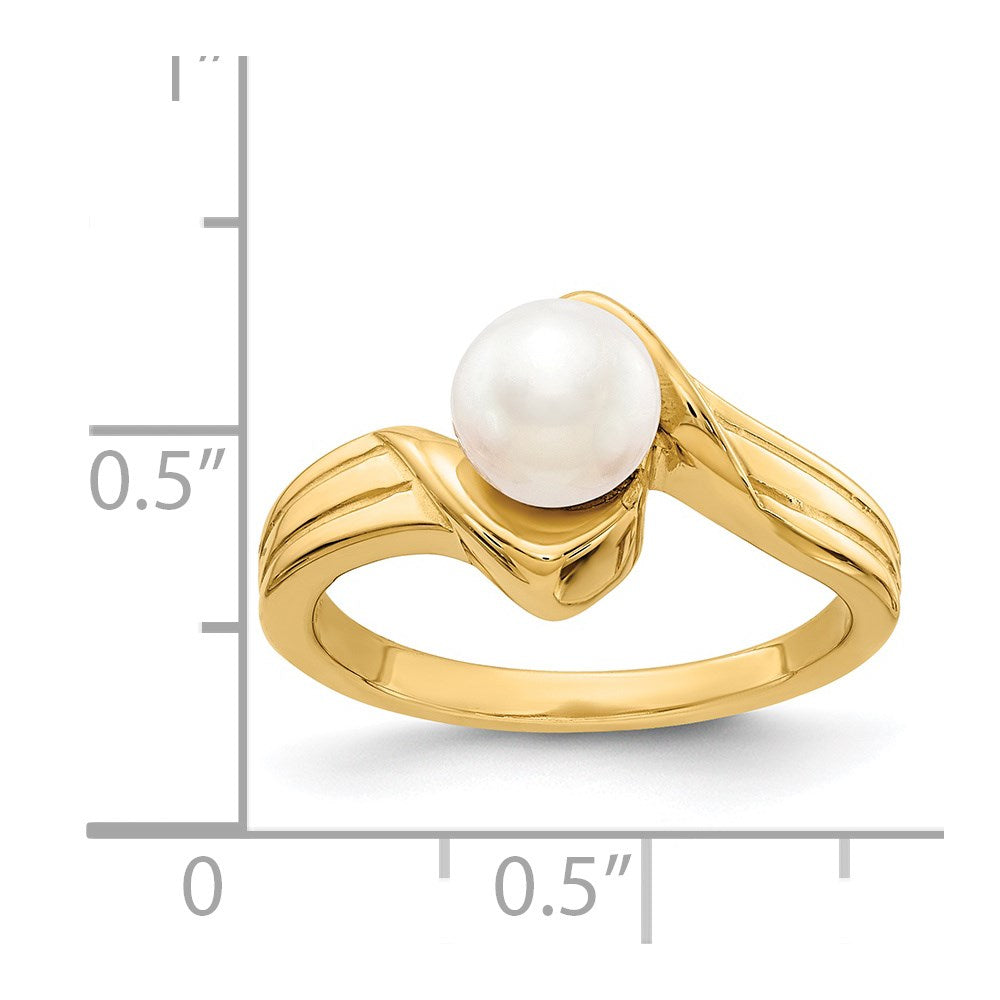 14K Gelbgold Ring mit gezüchteten Süßwasserperlen