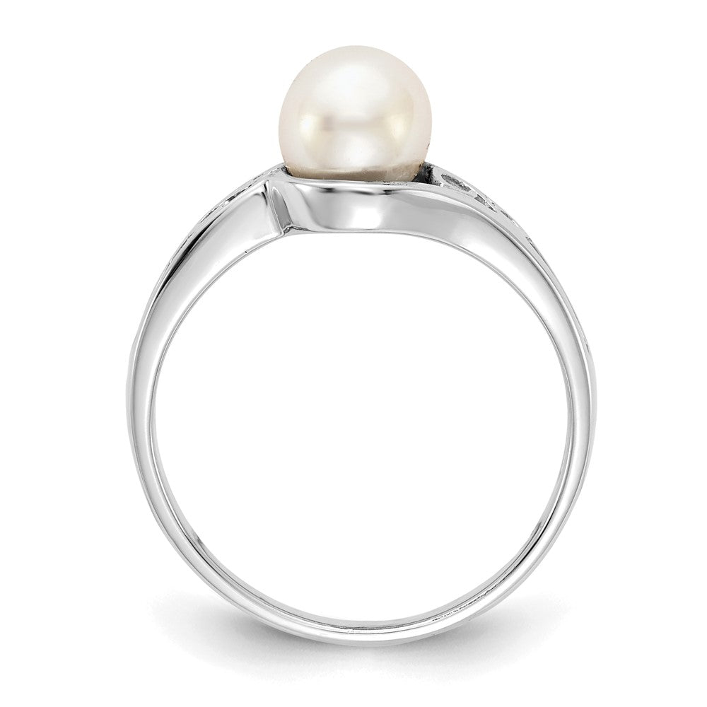 14K Weißgold Ring mit FW Zuchtperle und FW Zuchtperle