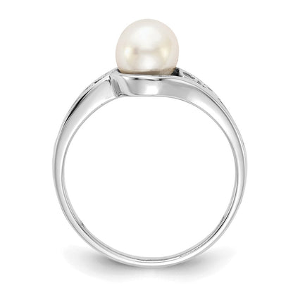 14K Weißgold Ring mit FW Zuchtperle und FW Zuchtperle