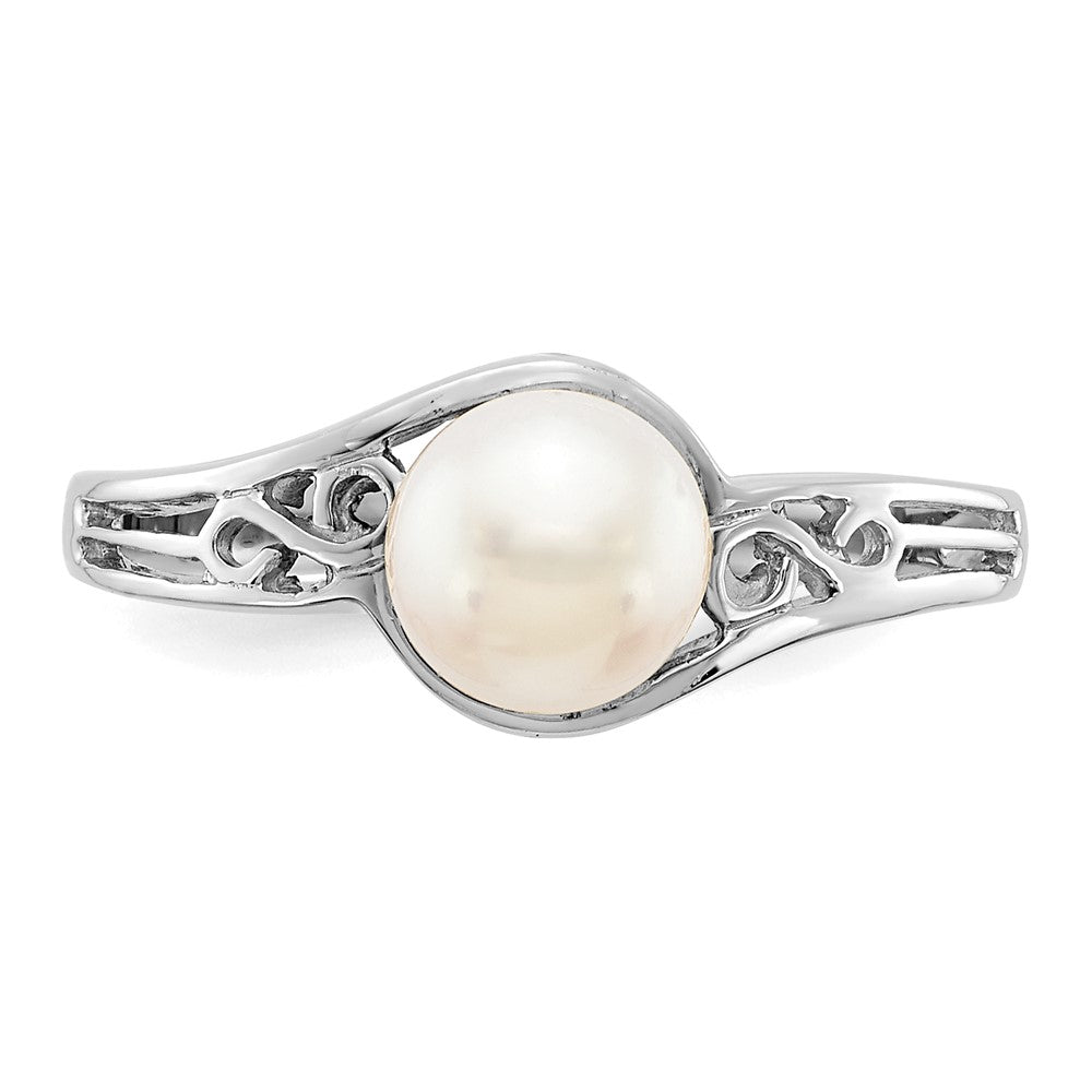 14K Weißgold Ring mit FW Zuchtperle und FW Zuchtperle