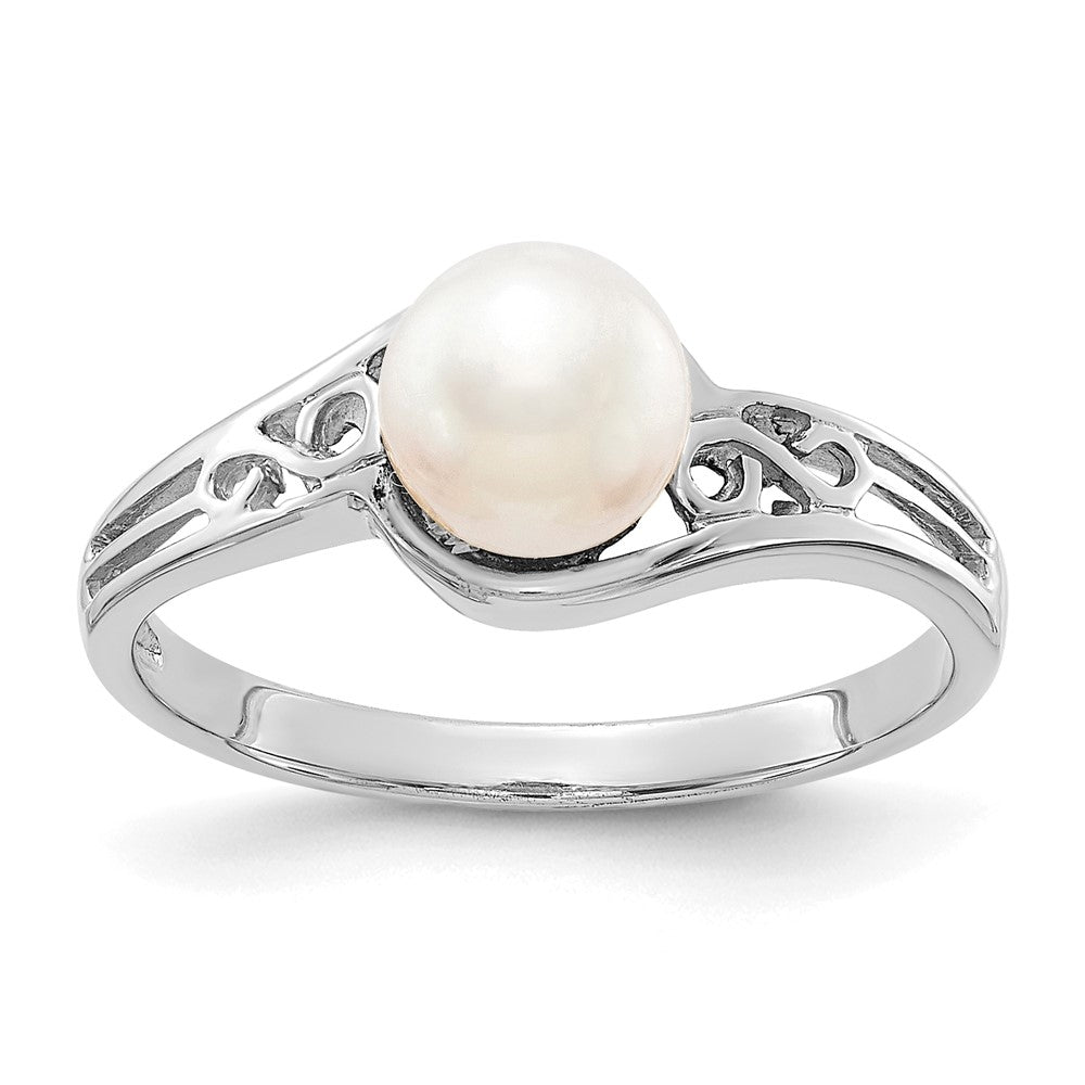 14K Weißgold Ring mit FW Zuchtperle und FW Zuchtperle