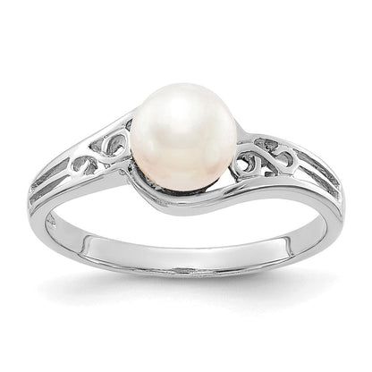 14K Weißgold Ring mit FW Zuchtperle und FW Zuchtperle