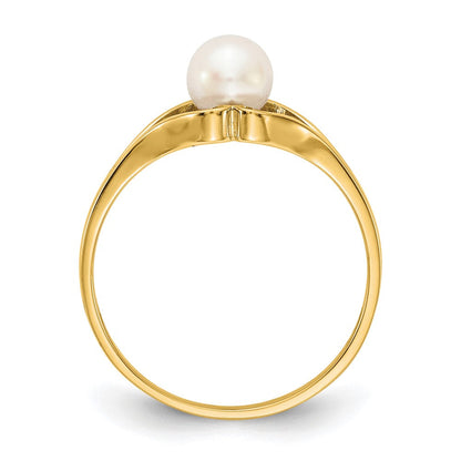 14K Gelbgold Ring mit kultivierter Süßwasserperle