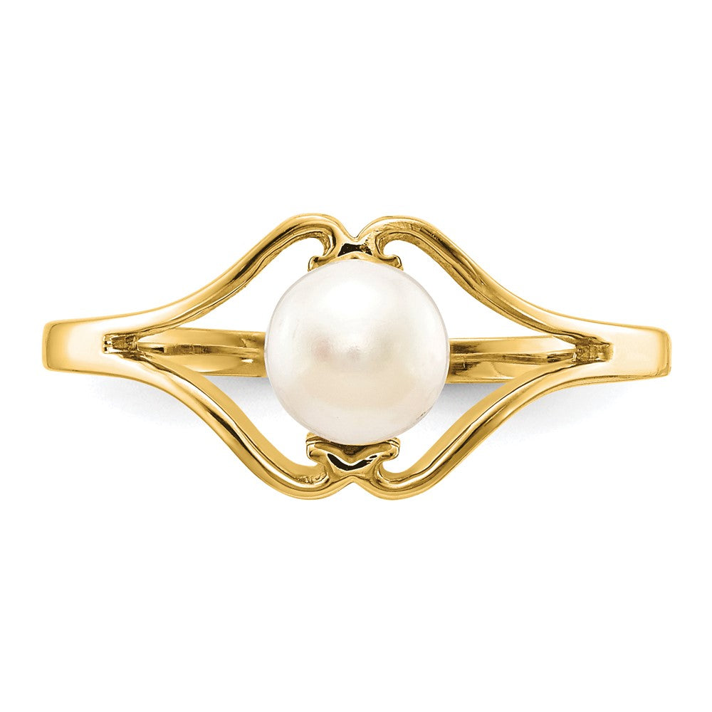 14K Gelbgold Ring mit kultivierter Süßwasserperle