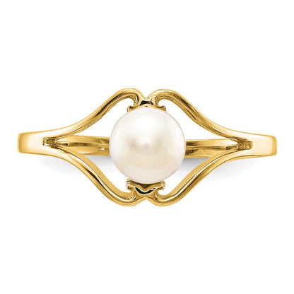 14K Gelbgold Ring mit kultivierter Süßwasserperle