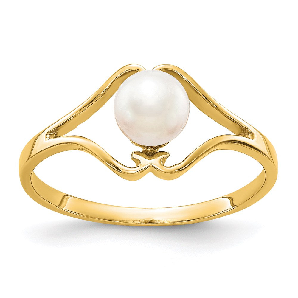 14K Gelbgold Ring mit kultivierter Süßwasserperle