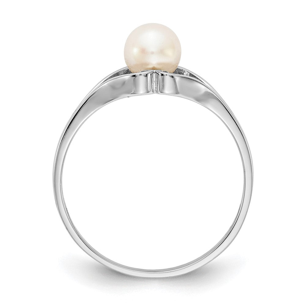14K Weißgold Ring mit Süßwasser-Zuchtperle