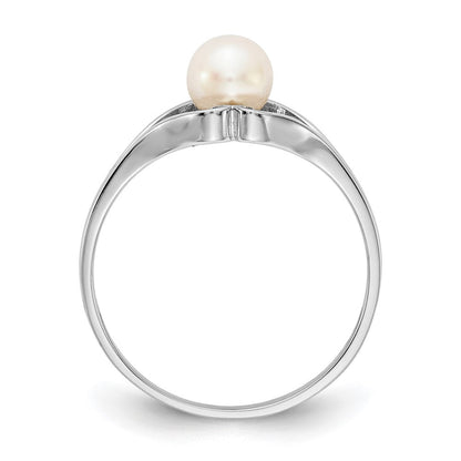 14K Weißgold Ring mit Süßwasser-Zuchtperle
