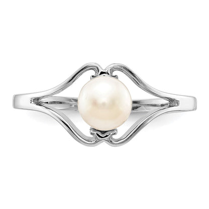 14K Weißgold Ring mit Süßwasser-Zuchtperle