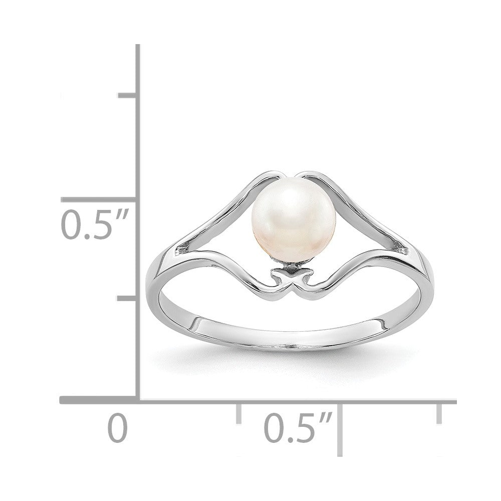 14K Weißgold Ring mit Süßwasser-Zuchtperle