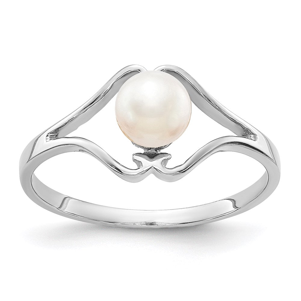 14K Weißgold Ring mit Süßwasser-Zuchtperle