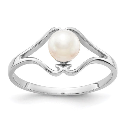 14K Weißgold Ring mit Süßwasser-Zuchtperle