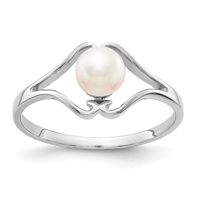 14K Weißgold Ring mit Süßwasser-Zuchtperle