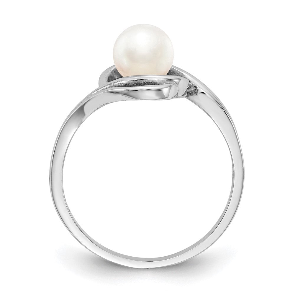 14K Weißgold Ring mit 5,5-mm-Süßwasserzuchtperle