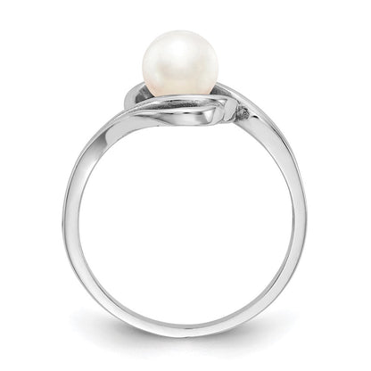 14K Weißgold Ring mit 5,5-mm-Süßwasserzuchtperle