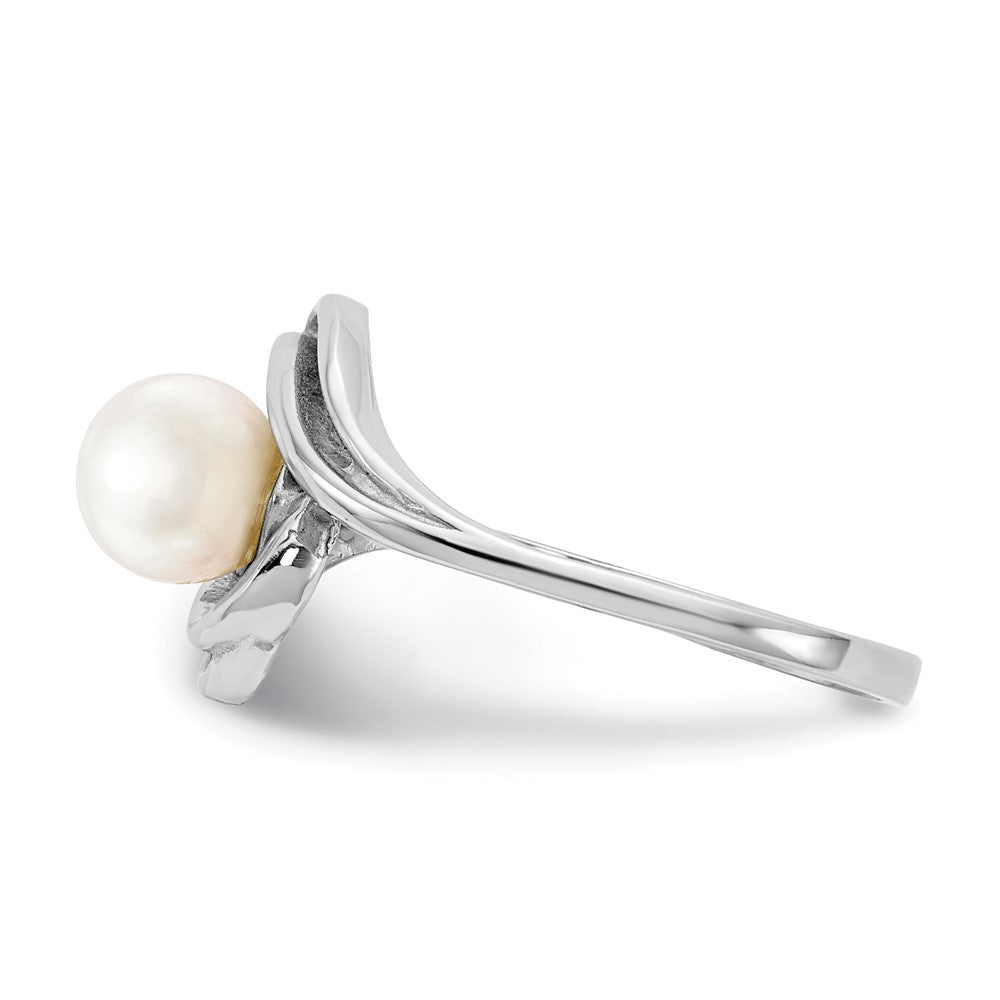 14K Weißgold Ring mit 5,5-mm-Süßwasserzuchtperle