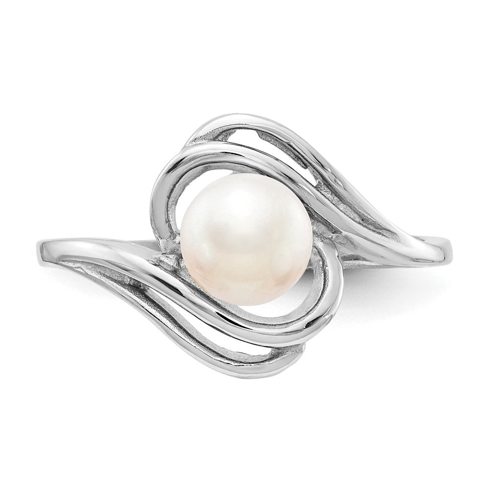 14K Weißgold Ring mit 5,5-mm-Süßwasserzuchtperle