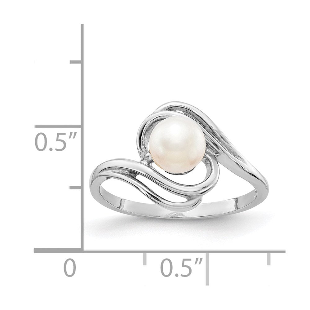 14K Weißgold Ring mit 5,5-mm-Süßwasserzuchtperle