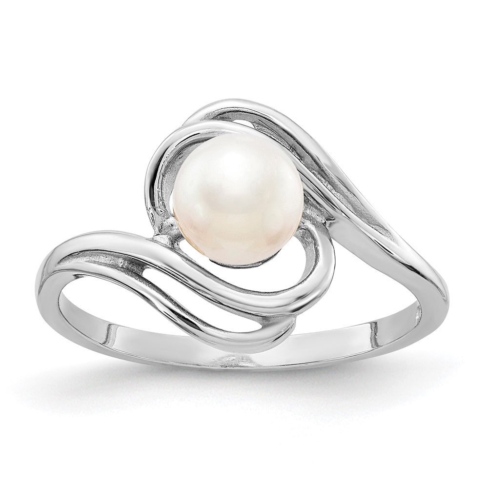 14K Weißgold Ring mit 5,5-mm-Süßwasserzuchtperle