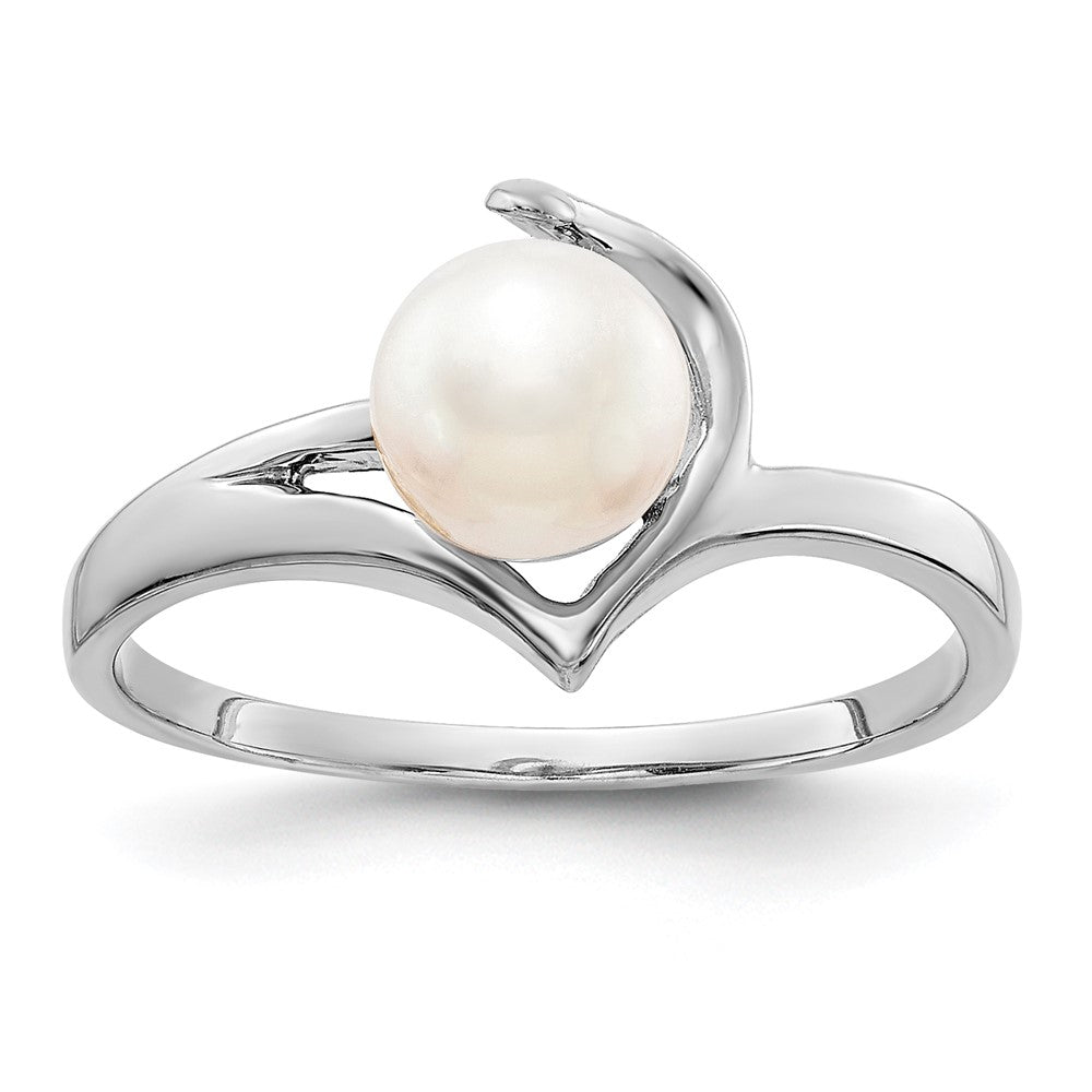 14K Weißgold Ring mit FW Zuchtperle und FW Zuchtperle