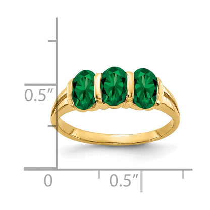 14K Gelbgold Ring mit 6x4 mm ovaler Fassung für St.-Helens-Stein