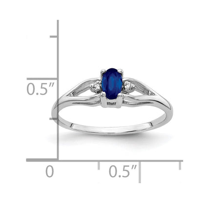 14K Weißgold 5x3mm Oval Saphir Aaa Diamant Ring