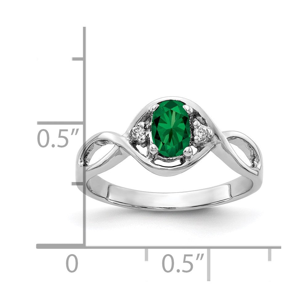 14K Weißgold 6x4mm Oval Fassung St. Helens A Echt Diamant Ring