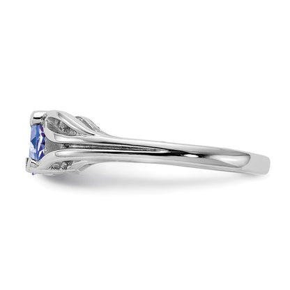 14K Weißgold Ring mit Tansanit