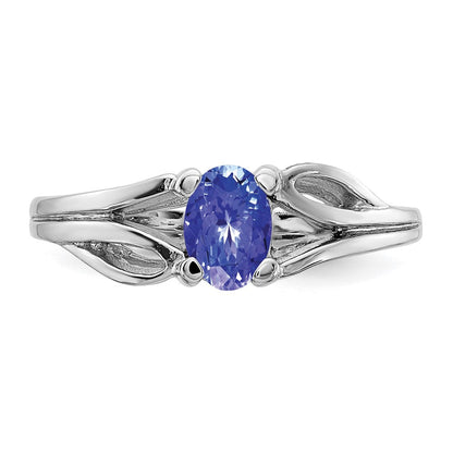 14K Weißgold Ring mit Tansanit