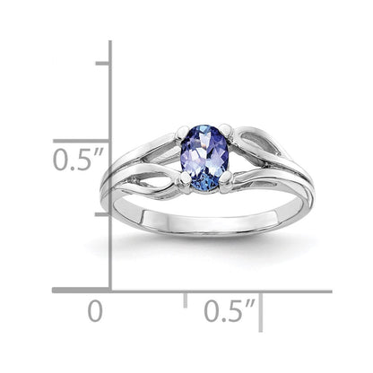 14K Weißgold Ring mit Tansanit