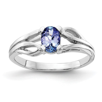 14K Weißgold Ring mit Tansanit