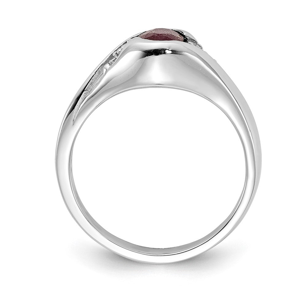14K Weißgold 6x4mm Oval Rubin A Echt Diamant Ring