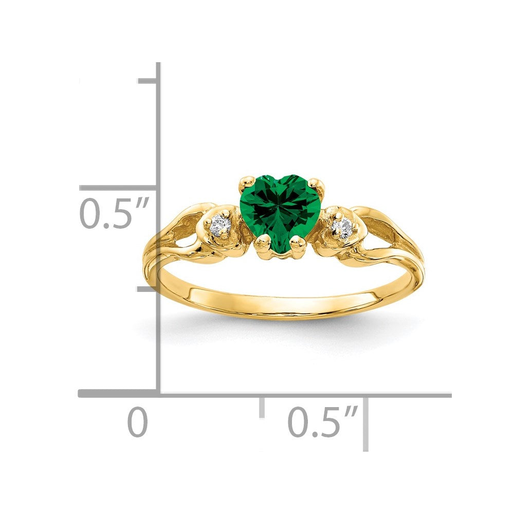 14K Gelbgold 5mm Herz Fassung St. Helens A Echt Diamant Ring