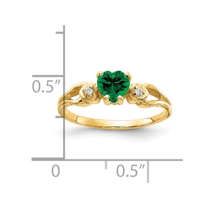 14K Gelbgold 5mm Herz Fassung St. Helens A Echt Diamant Ring