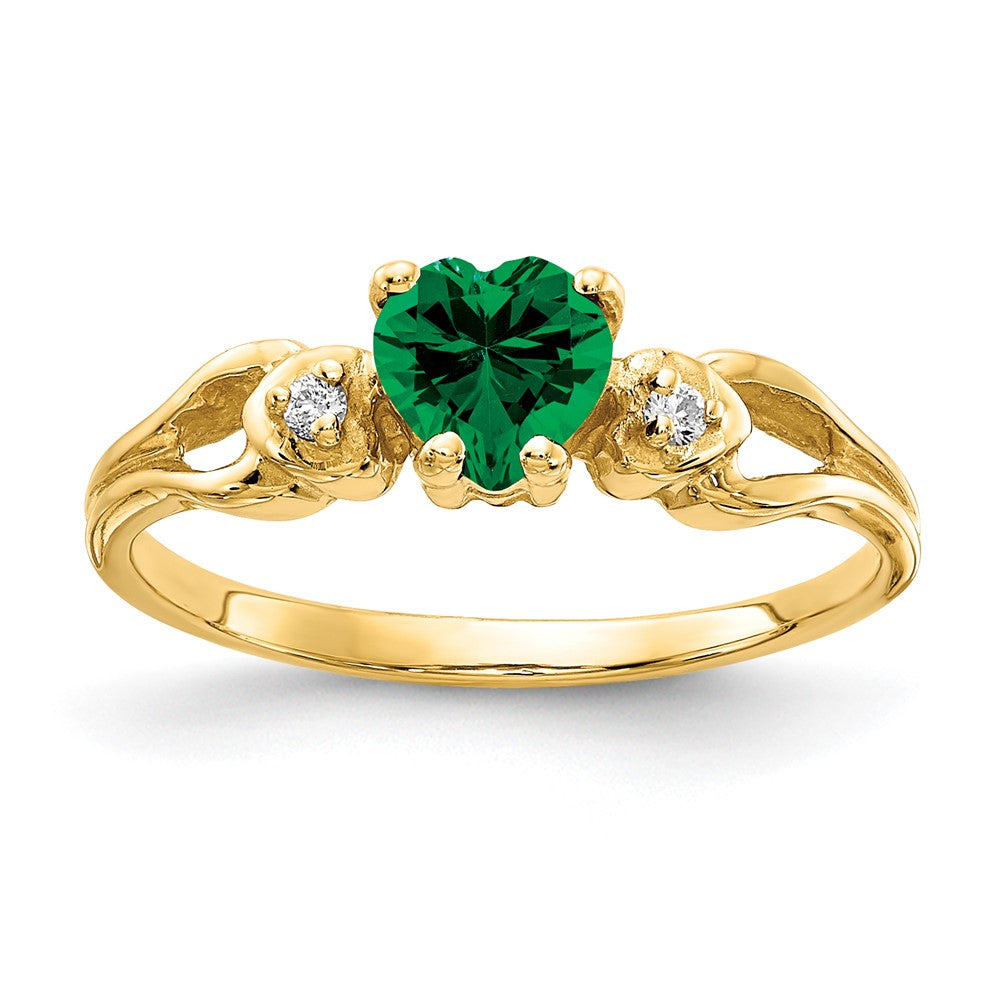 14K Gelbgold 5mm Herz Fassung St. Helens A Echt Diamant Ring