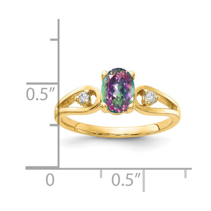 14K Gelbgold Aa Diamant Ring