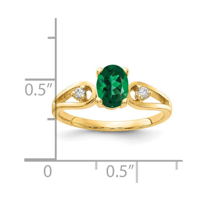 14K Gelbgold 7x5mm Oval Fassung St. Helens A Echt Diamant Ring