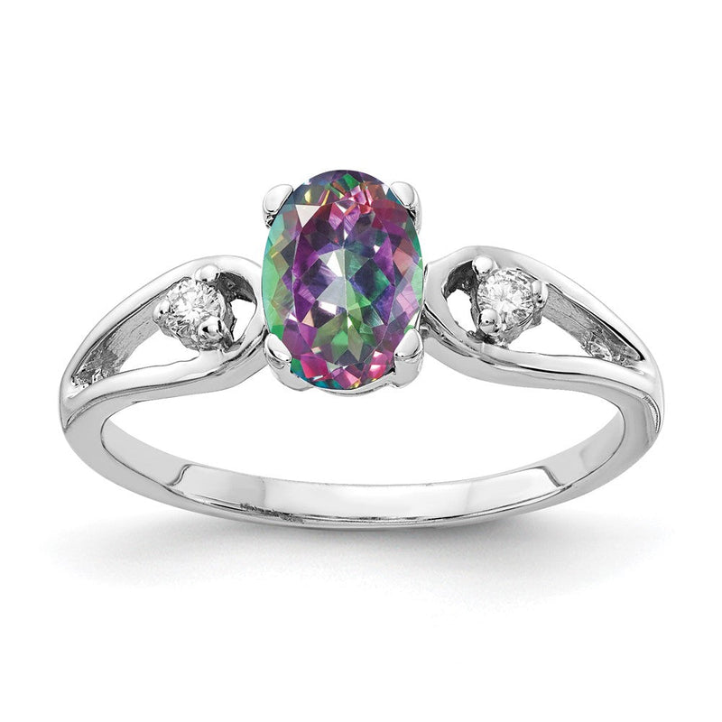 14K Weißgold Ring mit echten AA-Diamanten