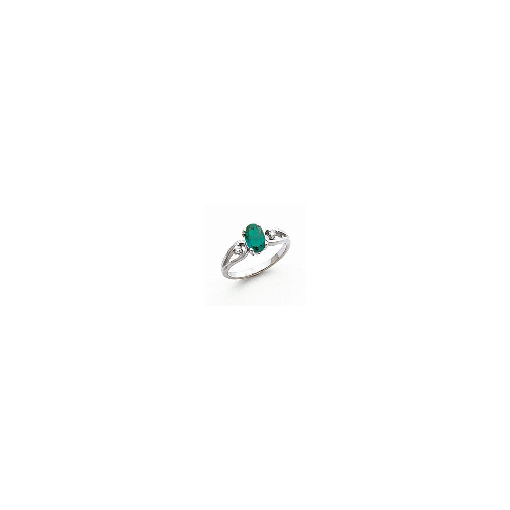14K Weißgold 7x5mm Oval Fassung St. Helens Diamant Ring